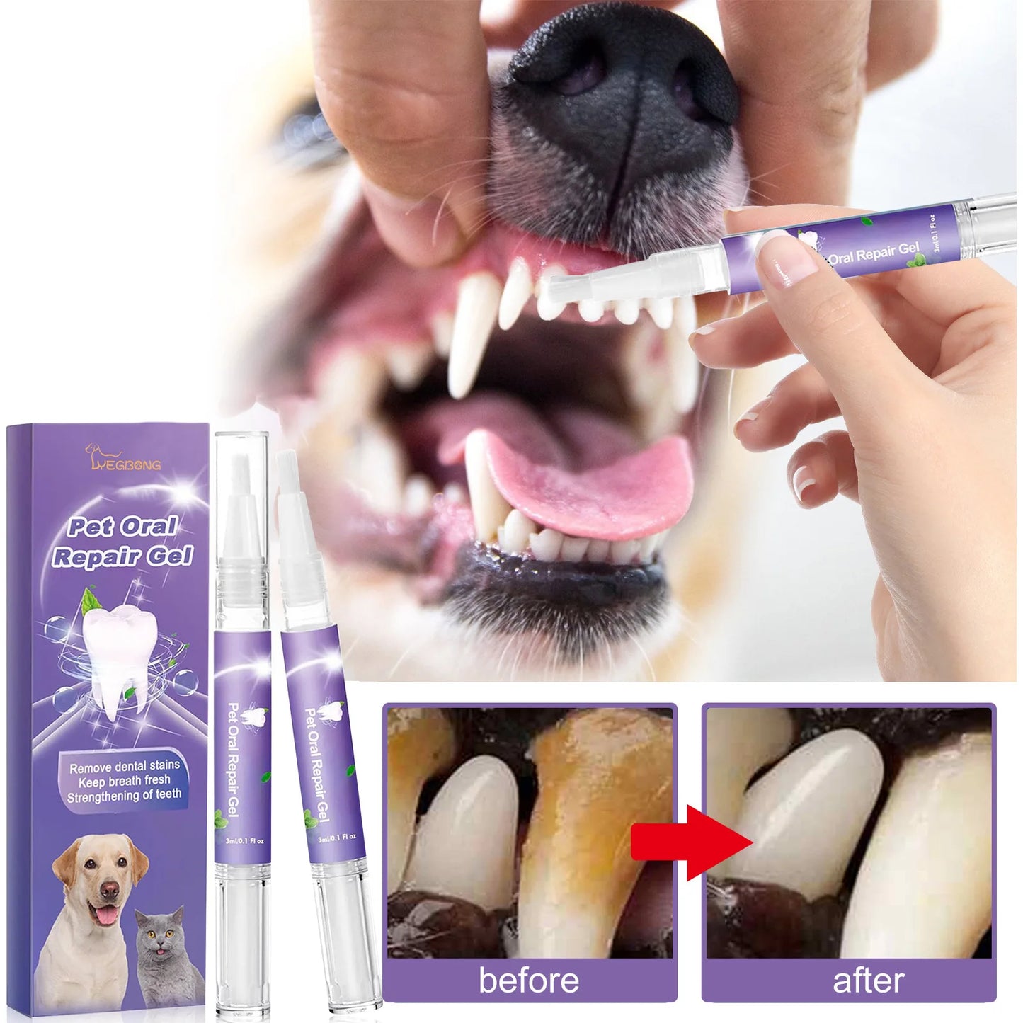 Pet Dental Gel — Fight Tartar & Bad Breath Without Brushing