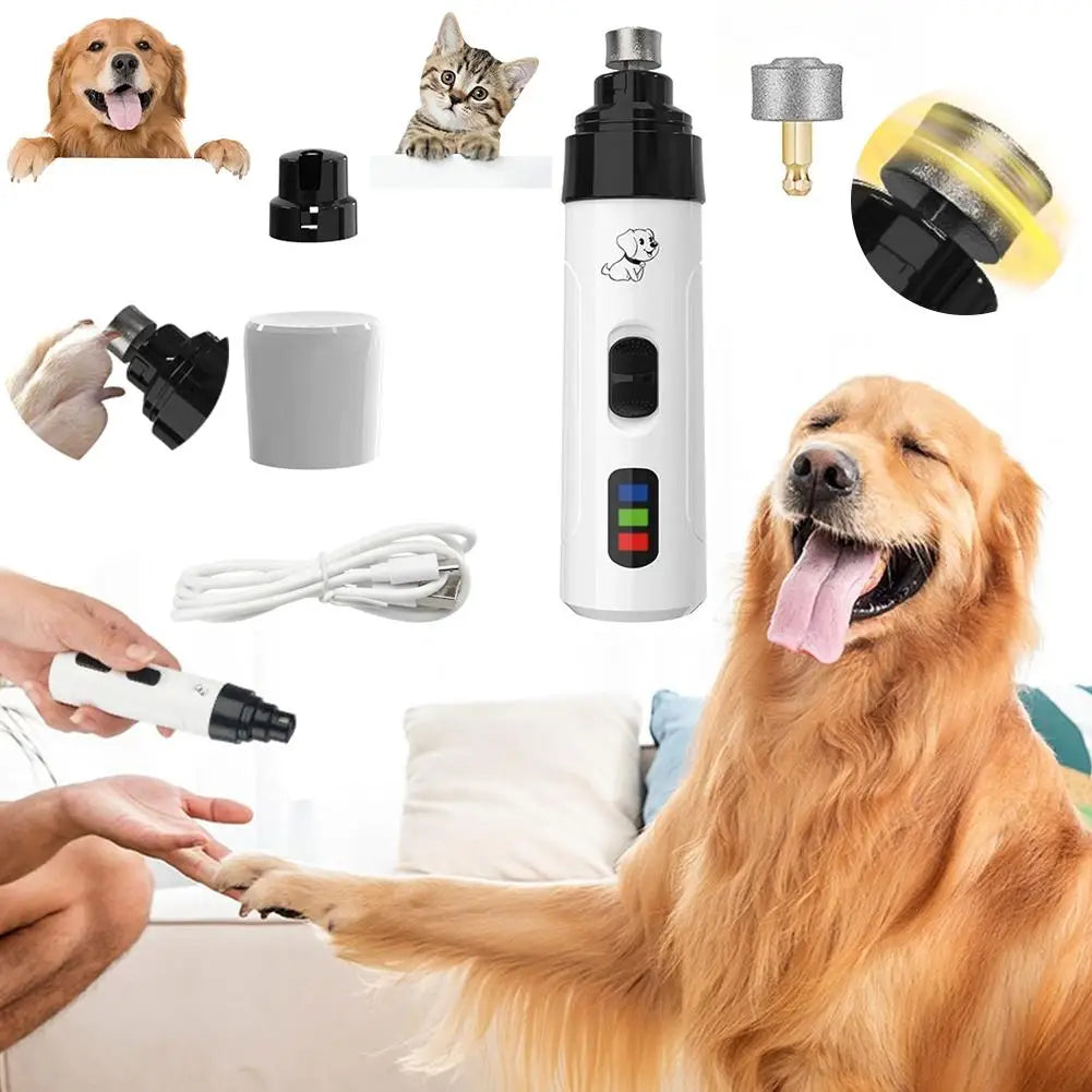 Quiet Electric Pet Nail Grinder — Stress-Free Trimming for Dogs & Cats