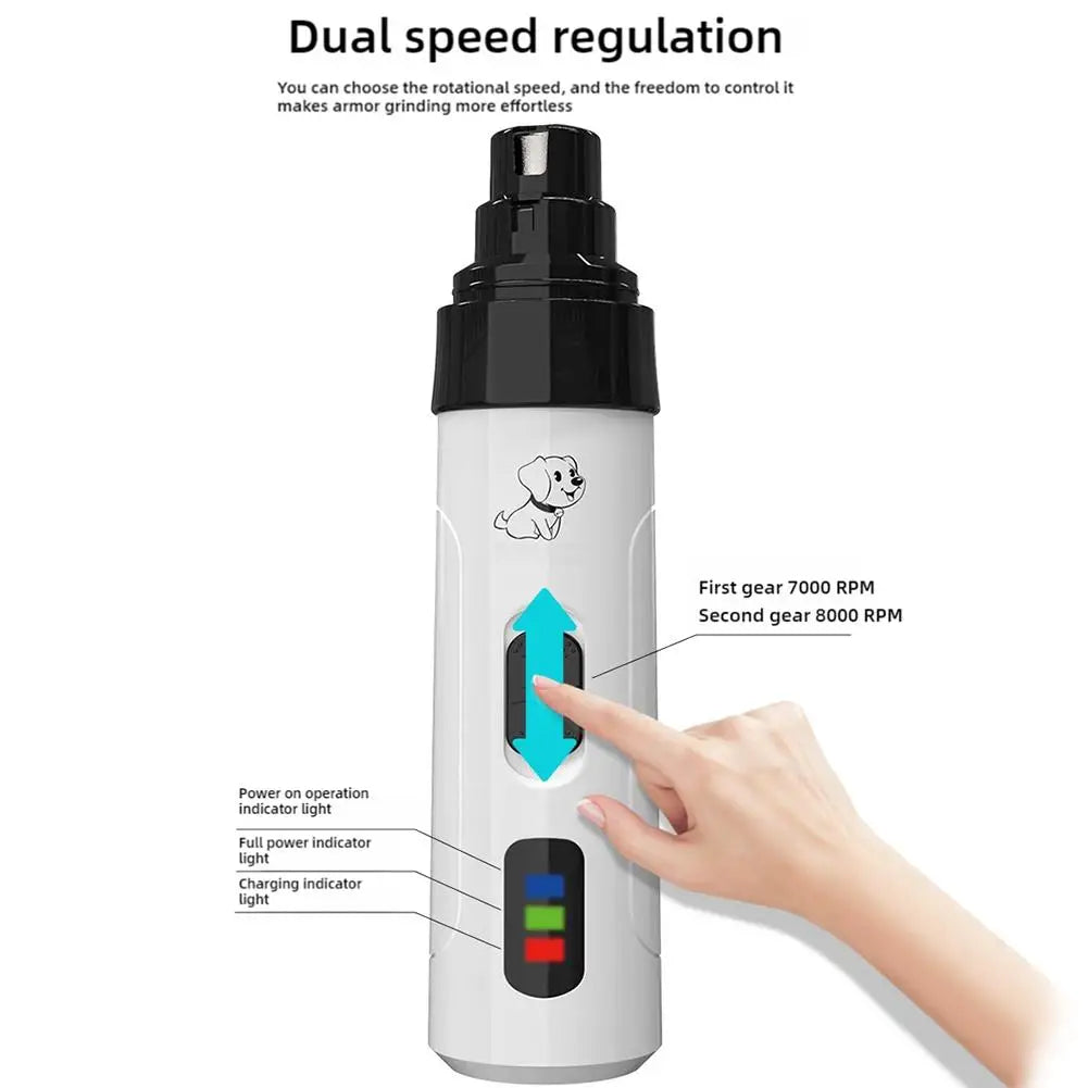 Quiet Electric Pet Nail Grinder — Stress-Free Trimming for Dogs & Cats