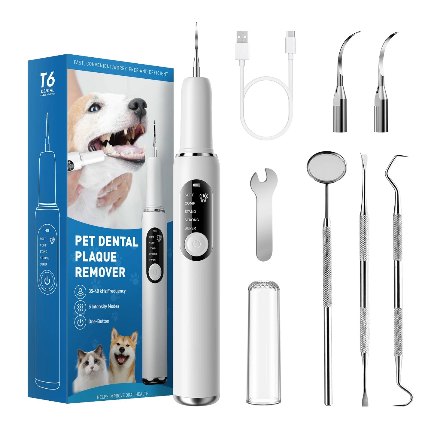 Ultrasonic Pet Dental Scaler — Vet-Style Plaque Removal at Home