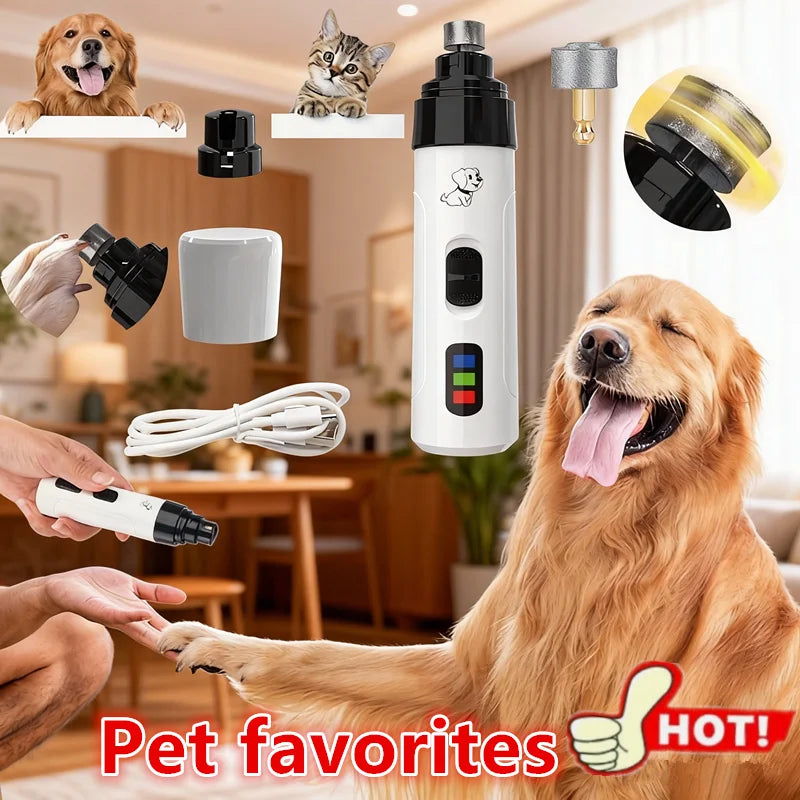Quiet Electric Pet Nail Grinder — Stress-Free Trimming for Dogs & Cats